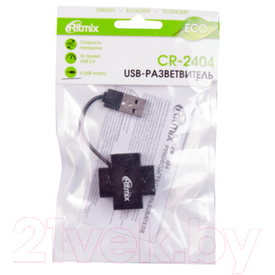 USB-хаб Ritmix CR-2404 (черный)