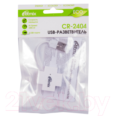 USB-хаб Ritmix CR-2404 (белый)