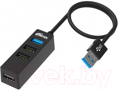 USB-хаб Ritmix CR-3402 (черный)