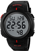 Часы наручные мужские Skmei 1068-2 (черный/красный) - 