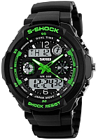 Часы наручные мужские Skmei 0931-1 (черный/зеленый) - 