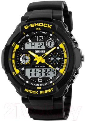 Часы наручные мужские Skmei 0931-5 (черный/желтый)