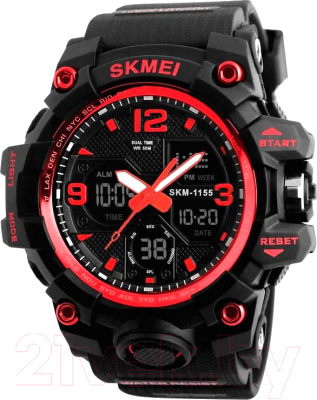 Часы наручные мужские Skmei 1155-2 (черный/красный)