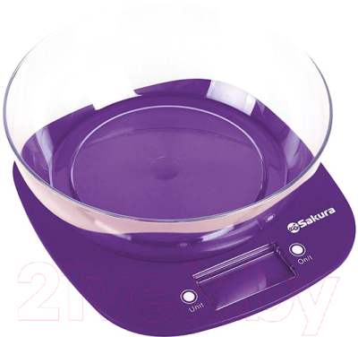 Кухонные весы Sakura SA-6078P (фиолетовый)