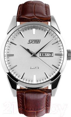 Часы наручные мужские Skmei 9073-3 (белый/серебристый)