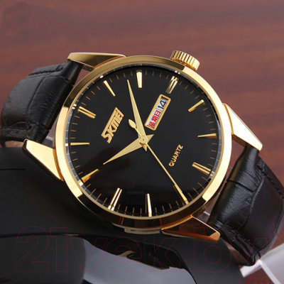 Часы наручные мужские Skmei 9073-2 (черный/золото)