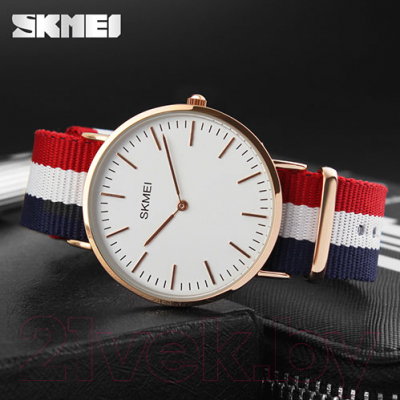 Часы наручные мужские Skmei 1181-1 (синий/белый/красный)