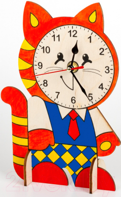 Набор для творчества Десятое королевство Деревянные часы своими руками. Котёнок / 01963