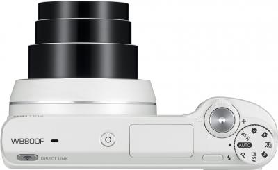 Компактный фотоаппарат Samsung WB800F (White, EC-WB800FFPWRU) - вид сверху