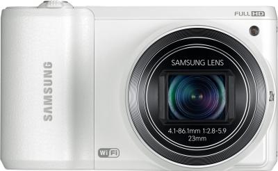 Компактный фотоаппарат Samsung WB800F (White, EC-WB800FFPWRU) - вид спереди