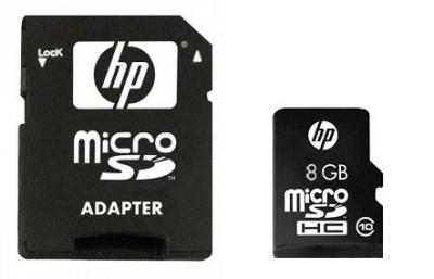 Карта памяти HP microSDHC (Class 10) 8GB + SD адаптер (SDU8GBHC10HP-EF) - общий вид