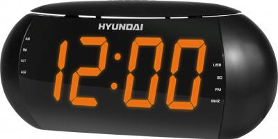 Радиочасы Hyundai H-1550 (Black-Orange) - общий вид