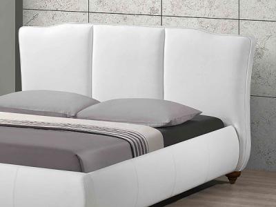 Двуспальная кровать Королевство сна LONTARO (160x200 жемчужная) - обивка из экокожи