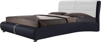 Двуспальная кровать Королевство сна VERA (160x200 белая с черным) - общий вид
