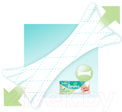 Влажные салфетки детские Pampers Naturally Clean (64шт)