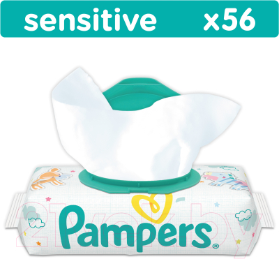 Влажные салфетки детские Pampers Sensitive (56шт)