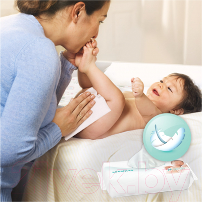 Влажные салфетки детские Pampers Sensitive (56шт)