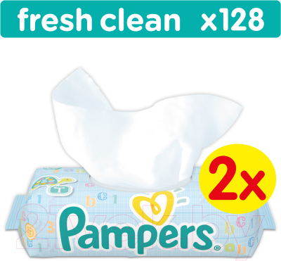 Влажные салфетки детские Pampers Baby Fresh Clean Duo (2х64шт)