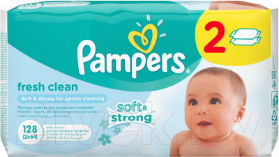 Влажные салфетки детские Pampers Baby Fresh Clean Duo (2х64шт)