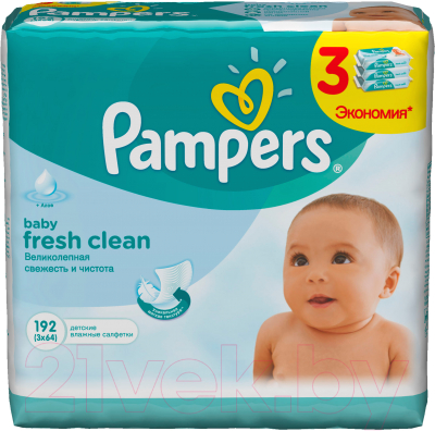Влажные салфетки детские Pampers Baby Fresh (3х64шт)