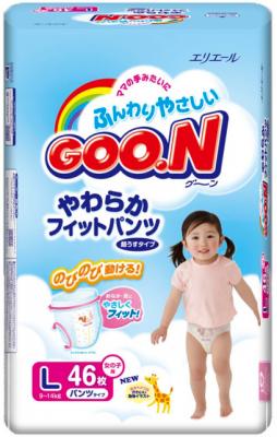Подгузники-трусики детские Goo.N Premium Girl L (46шт) - общий вид