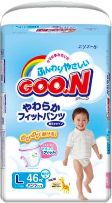 Подгузники-трусики детские Goo.N Premium Boy L (46шт) - общий вид