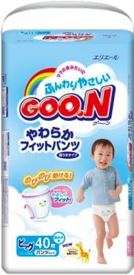 Подгузники-трусики детские Goo.N Premium Boy XL (40шт) - общий вид