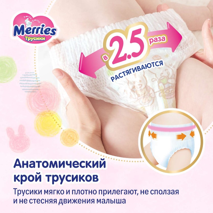 Подгузники-трусики детские Merries Big XL