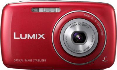 Компактный фотоаппарат Panasonic Lumix DMC-S3EE-R (Red) - вид спереди