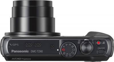 Компактный фотоаппарат Panasonic Lumix DMC-TZ40EE-K (Black) - вид сверху