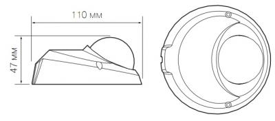 IP-камера Evidence APIX MiniDome / M2 Lite (f=3.0-10.5mm, аппаратная WDR) - Размеры камеры