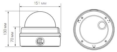 IP-камера Evidence APIX VDome / M2 Lite Led (f=3.0-10.5mm) - Размеры камеры