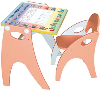 Комплект мебели с детским столом Tech Kids Части света 14-358 (персиковый) - рисунок столешницы другой
