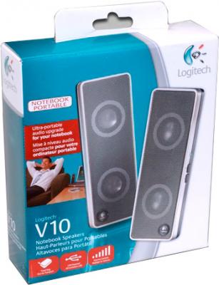 Мультимедиа акустика Logitech V10 Notebook Speakers (970194-0914) - коробка