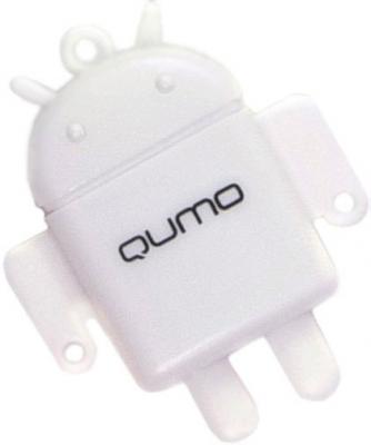 Карта памяти Qumo microSD (Class 10) 16GB (QM16GCR-MSD10-FD-WHT) - картридер FUNDROID