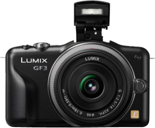 Беззеркальный фотоаппарат Panasonic DMC-GF3CEE-K (Black) - со вспышкой