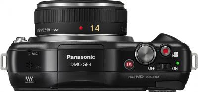 Беззеркальный фотоаппарат Panasonic DMC-GF3CEE-K (Black) - вид сверху