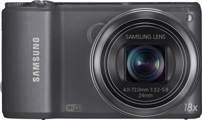 Компактный фотоаппарат Samsung WB250F (Silver, EC-WB250FFPARU) - вид спереди