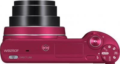 Компактный фотоаппарат Samsung WB250F (Red, EC-WB250FFPRRU) - вид спереди