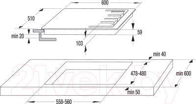 Газовая варочная панель Gorenje G6SY2W