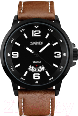 Часы наручные мужские Skmei 9115-1 (черный/коричневый)