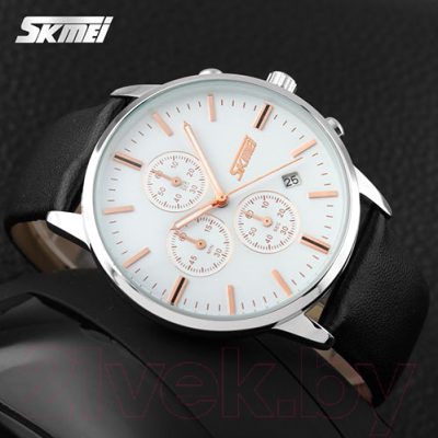 Часы наручные мужские Skmei 9103-1 (белый/черный)