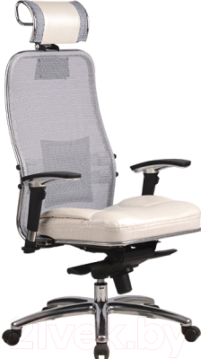 Кресло офисное Metta Samurai SL-3.02 (белый лебедь, кожа)