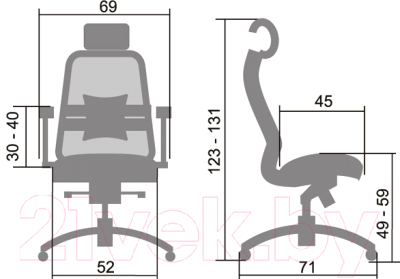 Кресло офисное Metta Samurai SL-3.02 (белый лебедь, кожа)
