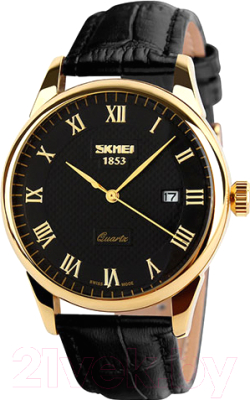 Часы наручные мужские Skmei 9058-3 (черный/золотистый)