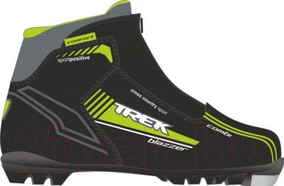 Ботинки для беговых лыж TREK Blazzer Control NNN (черный/салатовый, р-р 39)
