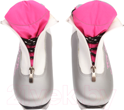 Ботинки для беговых лыж TREK Olimpia Comfort NNN (серебристый/розовый, р-р 37)