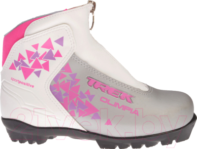 Ботинки для беговых лыж TREK Olimpia Comfort NNN (серебристый/розовый, р-р 37)