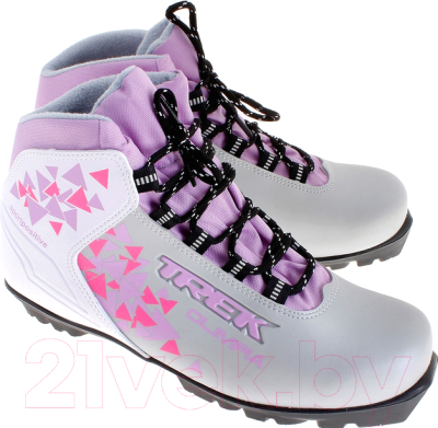 Ботинки для беговых лыж TREK Olimpia NNN (серебристый/сиреневый, р-р 39)