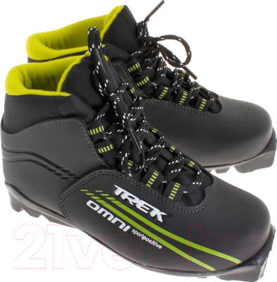Ботинки для беговых лыж TREK Omni (черный/салатовый, р-р 33)
